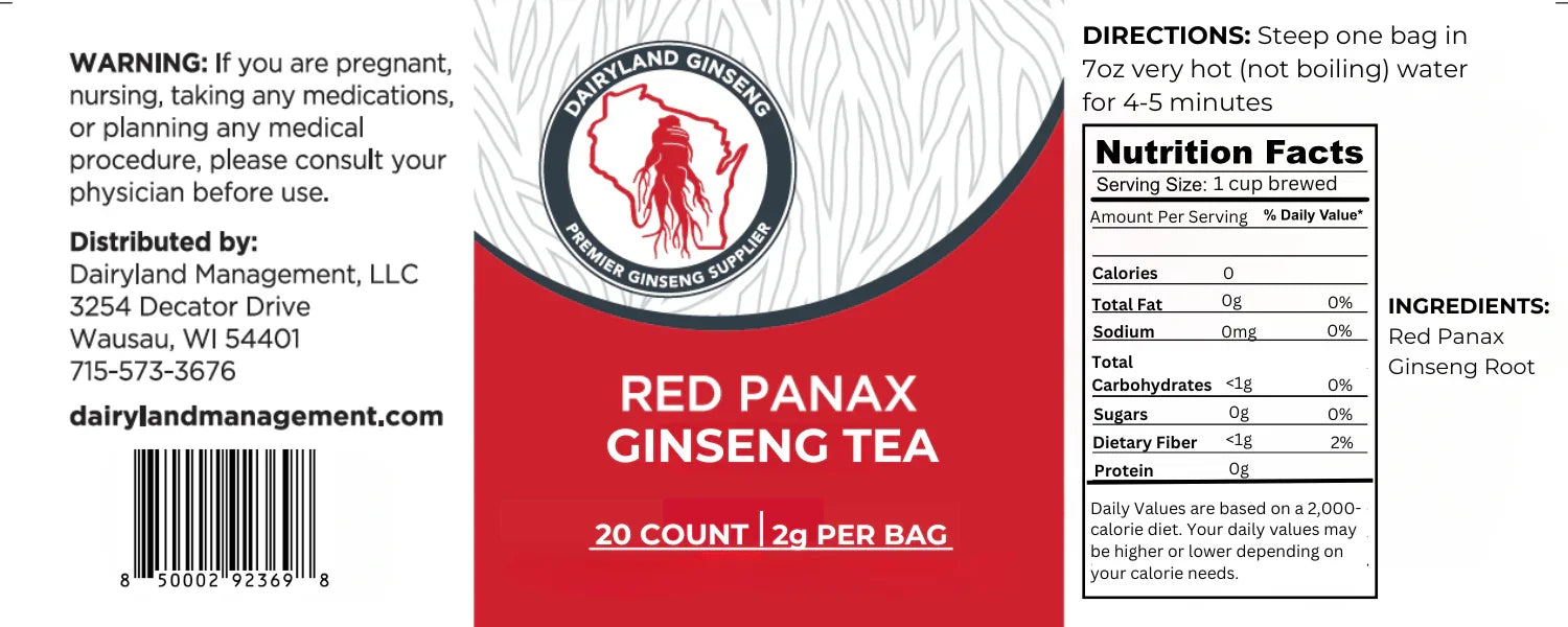 Red Panax Ginseng Tea - Dairyland Ginseng